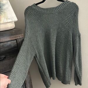 Women's Green Sweater With Open Back